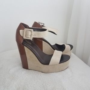 Charlotte Russe | Tan & Brown Wedge Heels